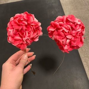 Hot pink floral Mickey Mouse ears